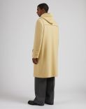 Pastel yellow cashmere wool hooded duffle coat 4