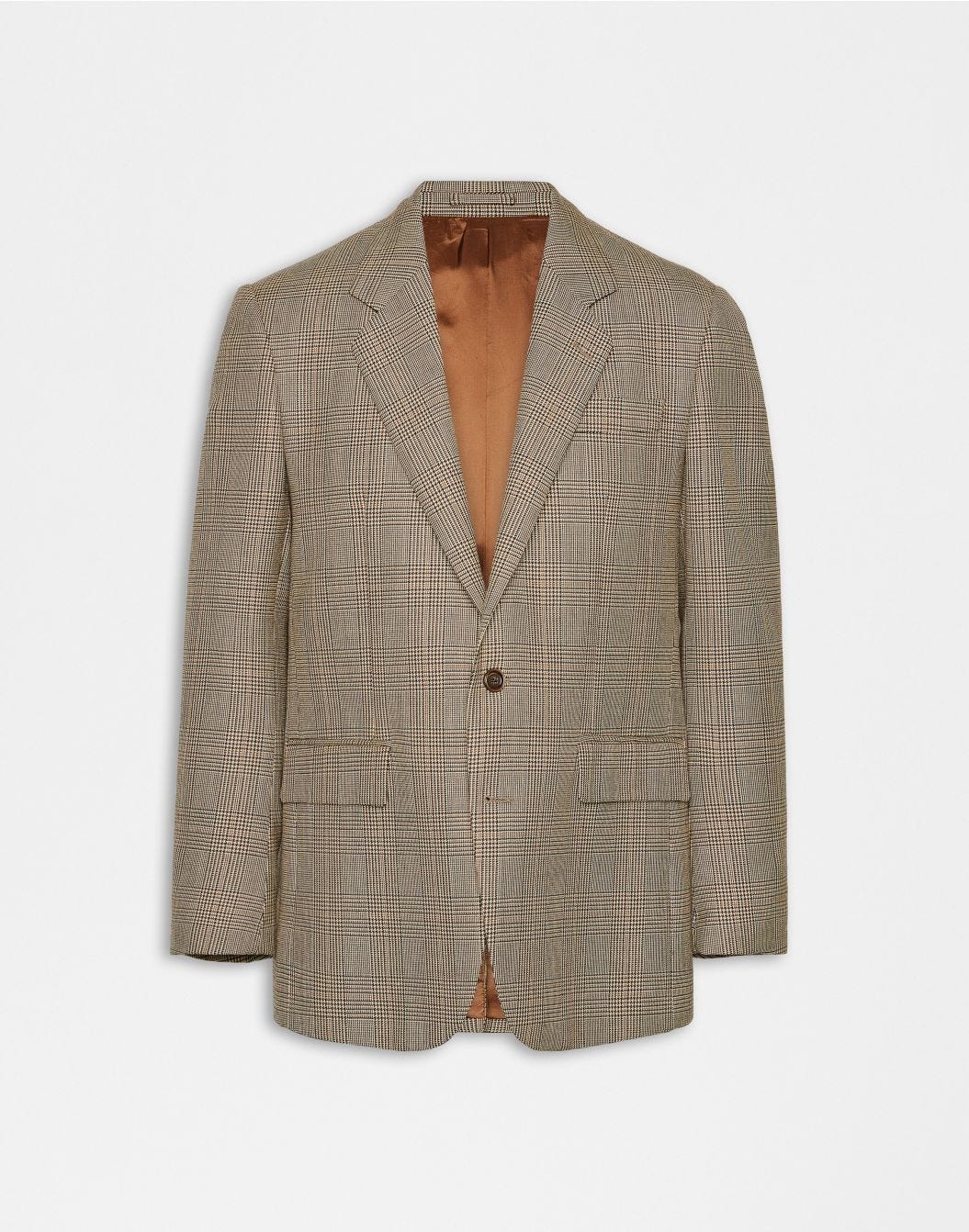 Attitude single-breasted jacket in wool with glen plaid pattern