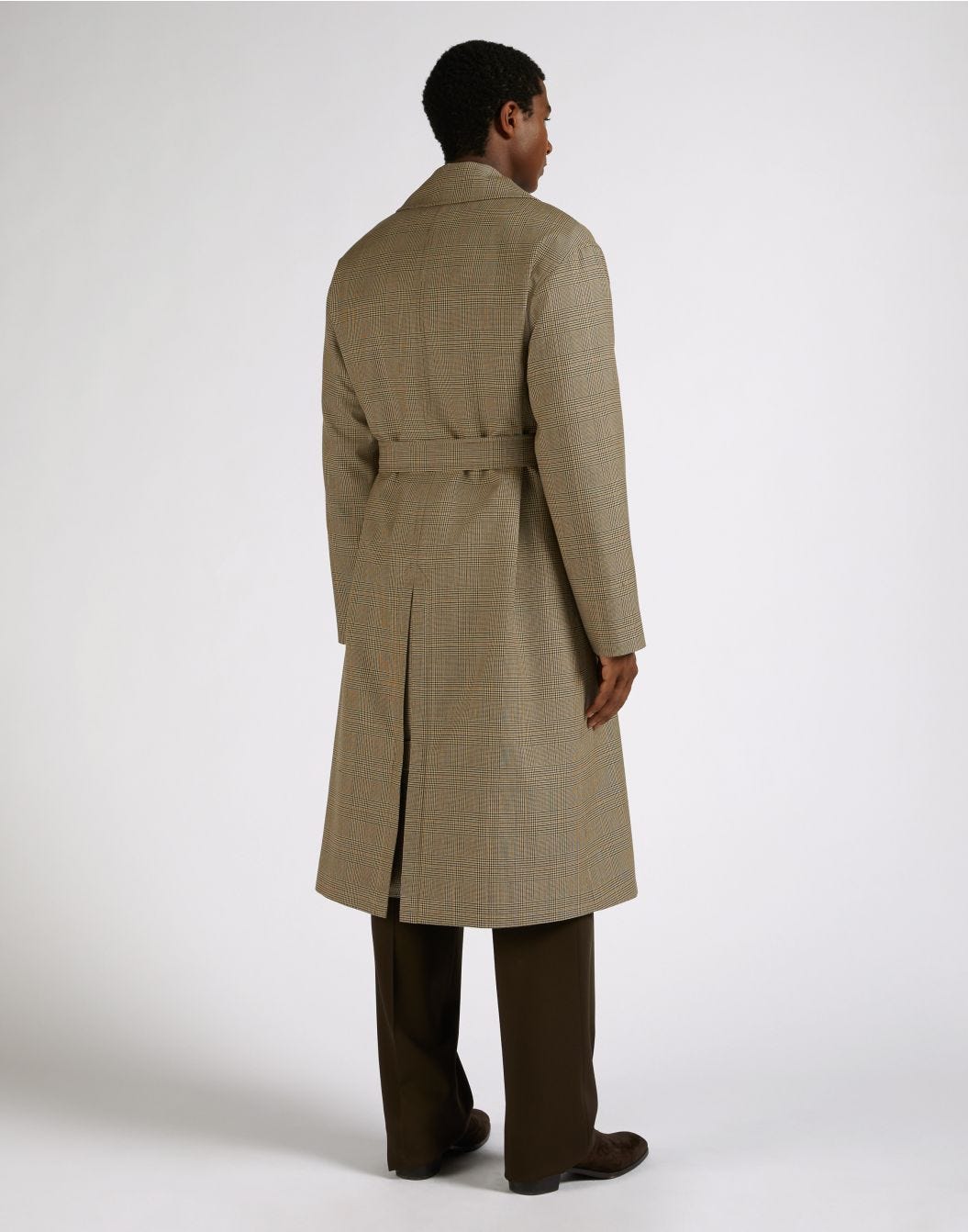 Attitude double-breasted wool trench coat with waist belt