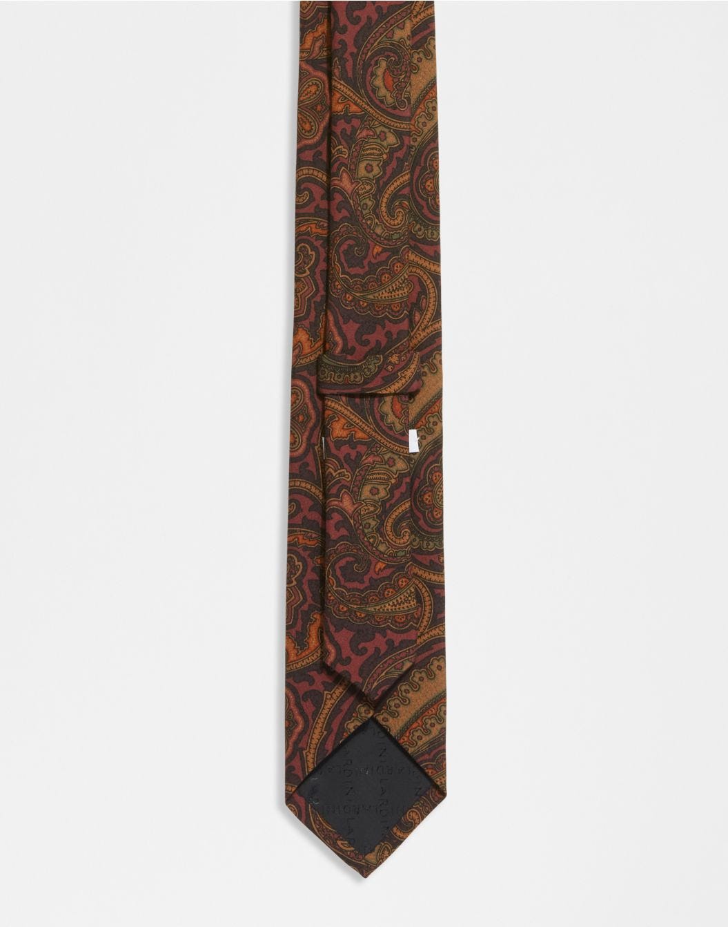 Pure silk and wool tie with printed pattern 