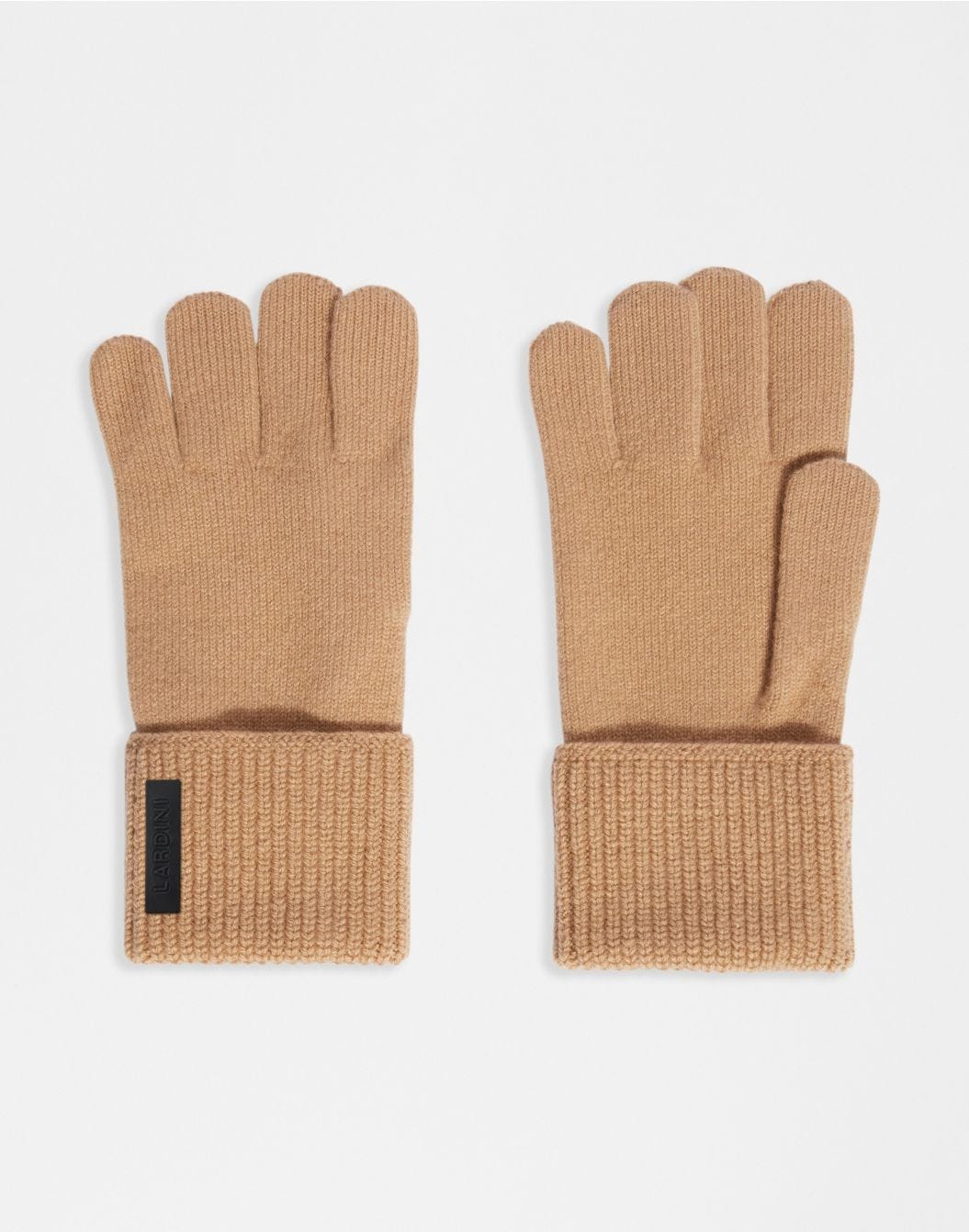 Beige merino wool and cashmere gloves