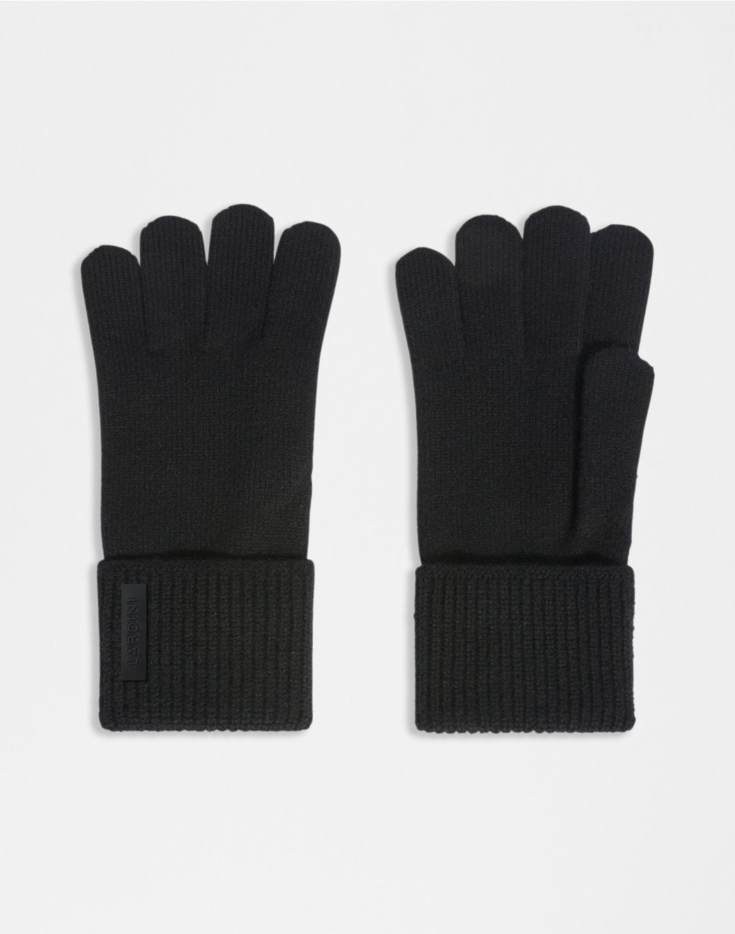 Gants noirs en laine mérinos et cachemire