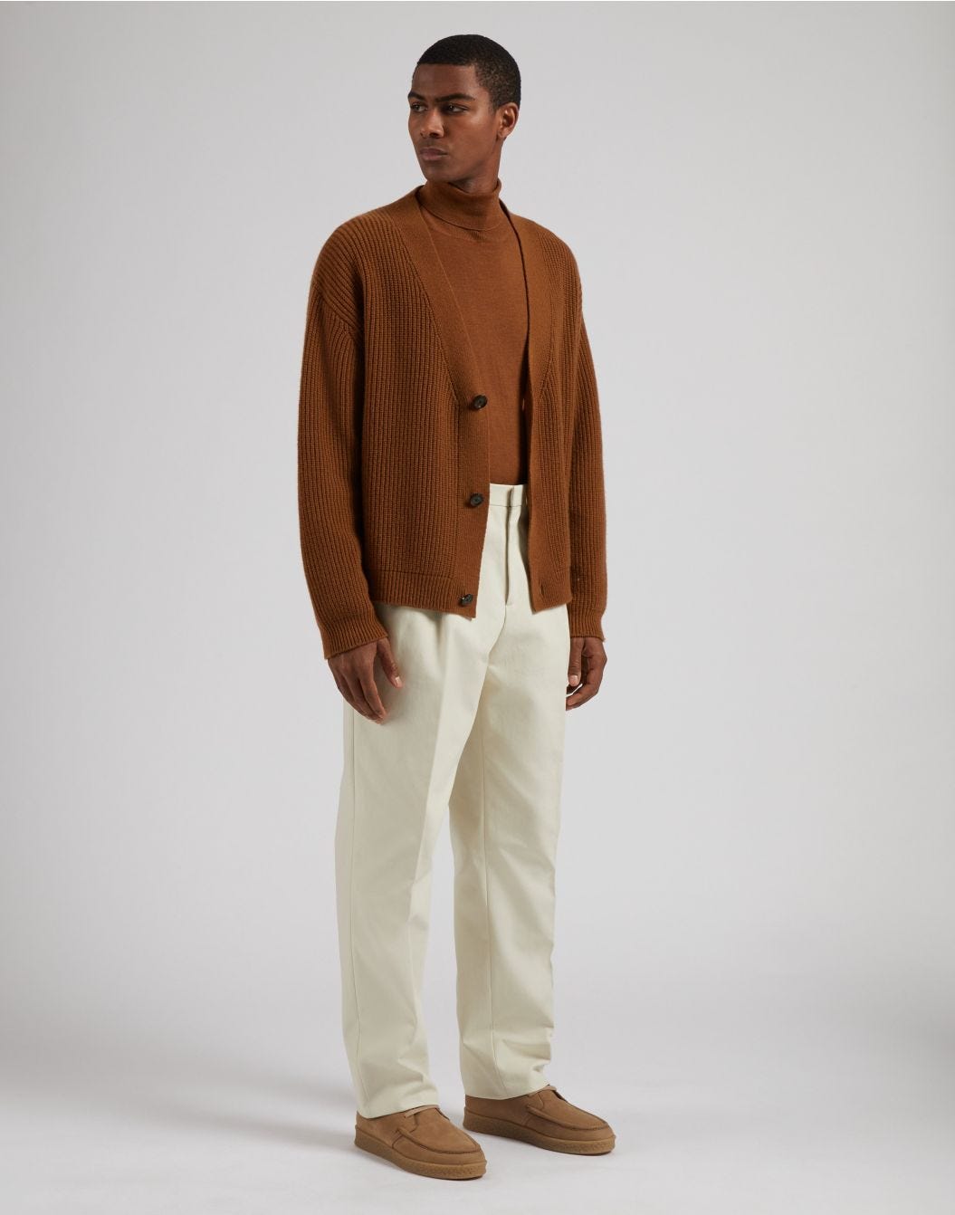 Hazelnut turtleneck in merino wool, silk and cashmere