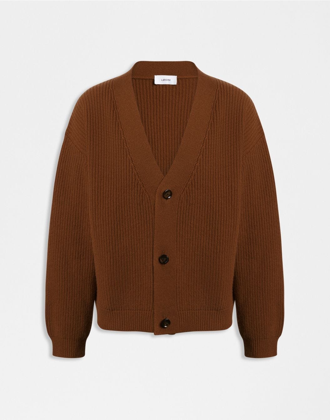 Lardini Cardigan nocciola in lana e cashmere