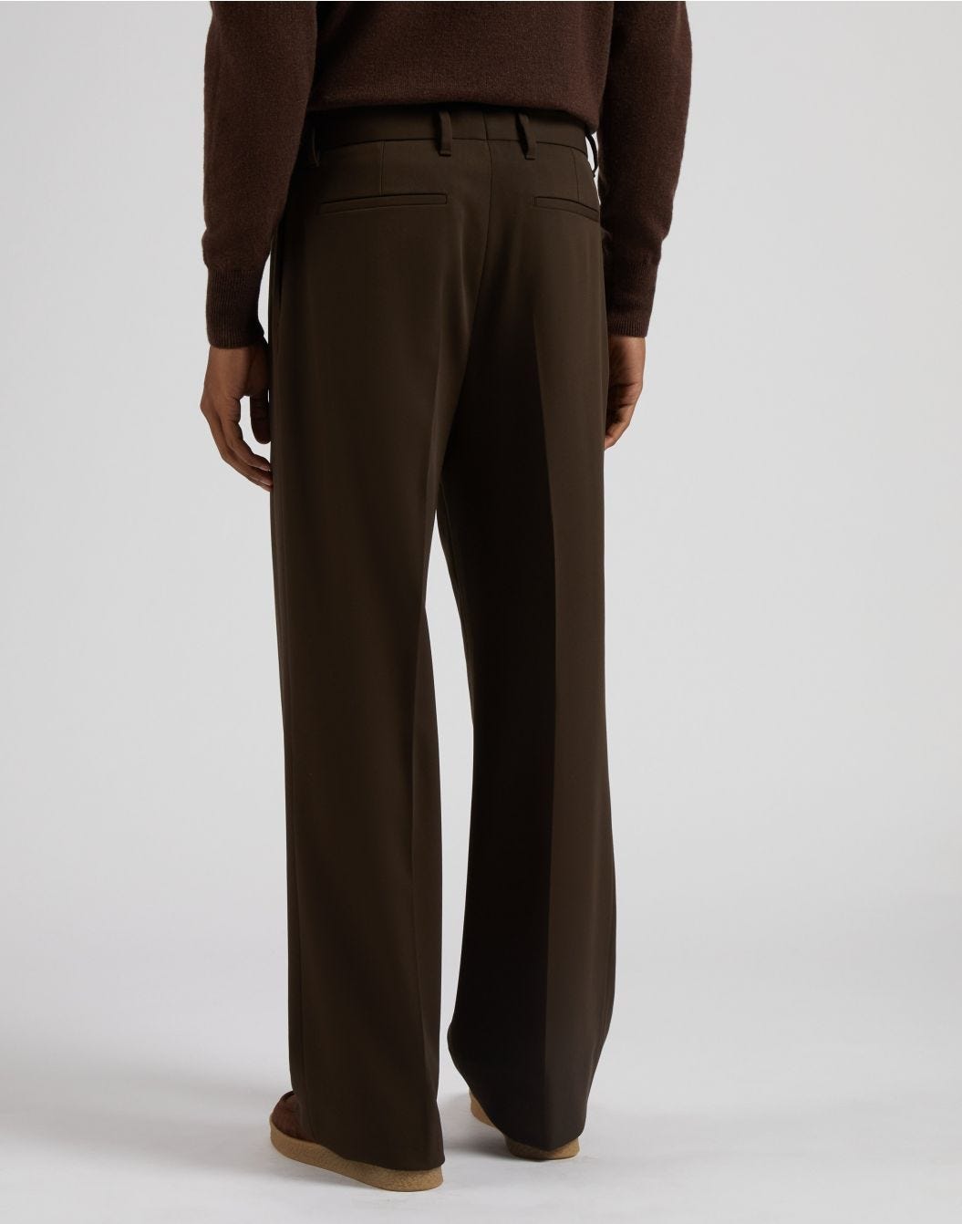 Pantalon Miami marron en tissu fluide de pure laine