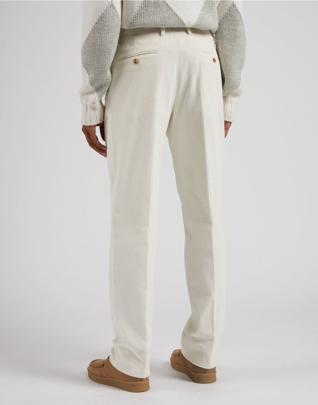 Feeling trousers in cream-coloured 500-line velvet