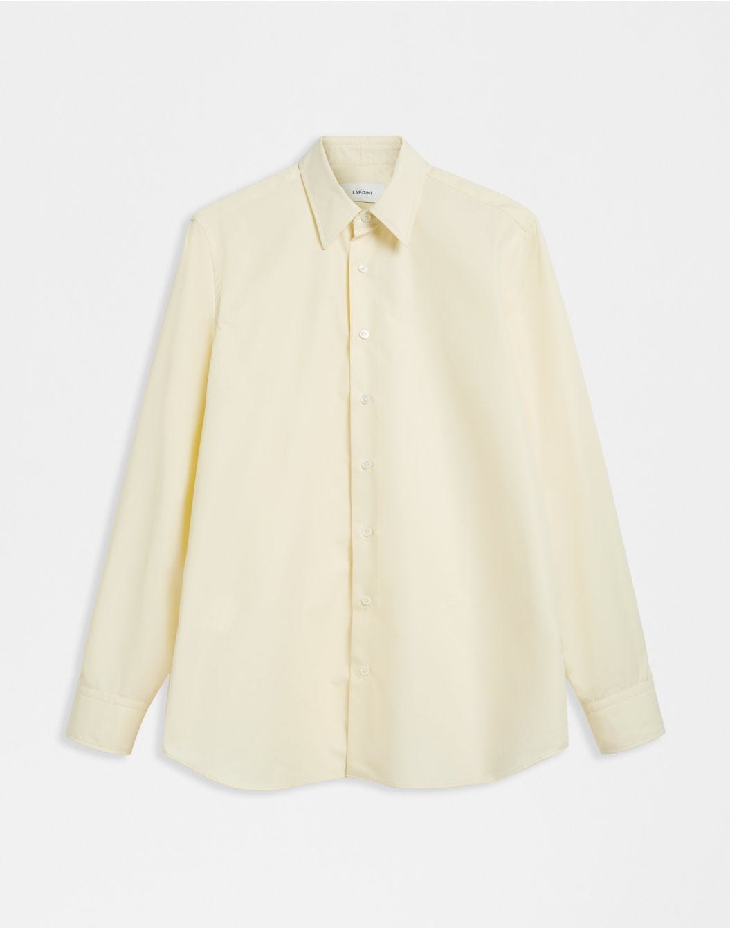 Yellow compact cotton poplin shirt 