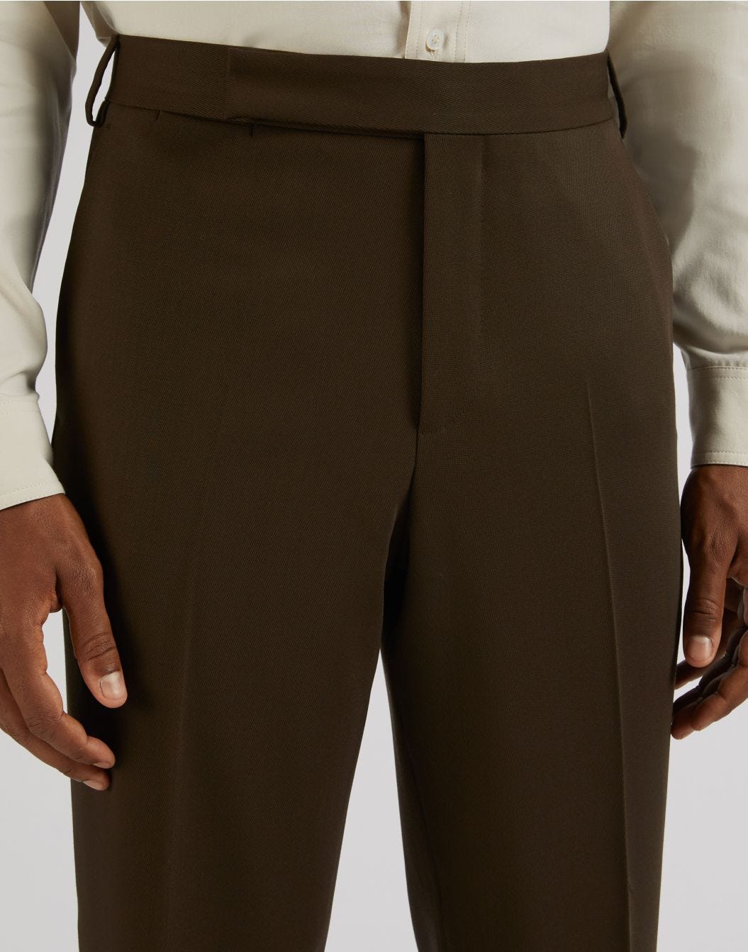 Brown wool Attitude trousers