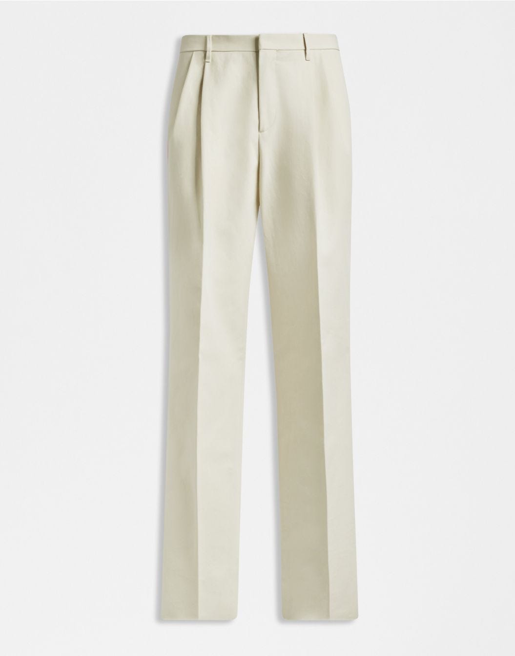 Pantalon Feeling en sergé de coton couleur crème