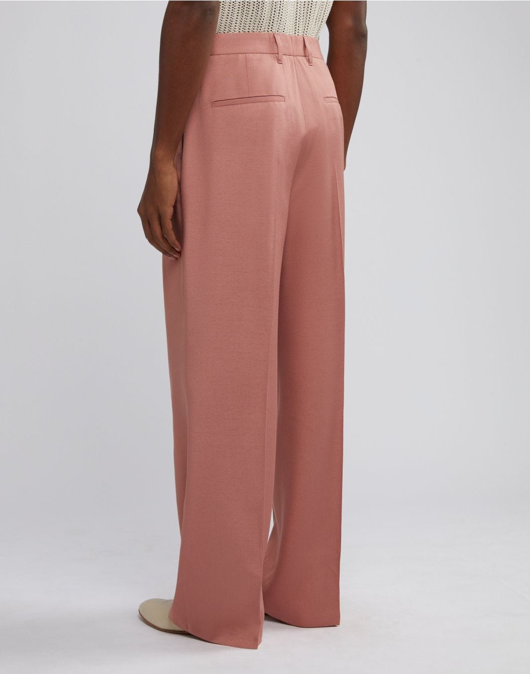 Pink viscose comfort trousers