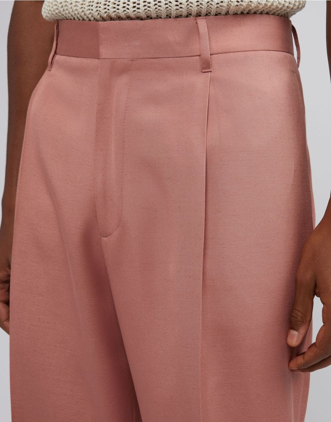 Pink viscose comfort trousers