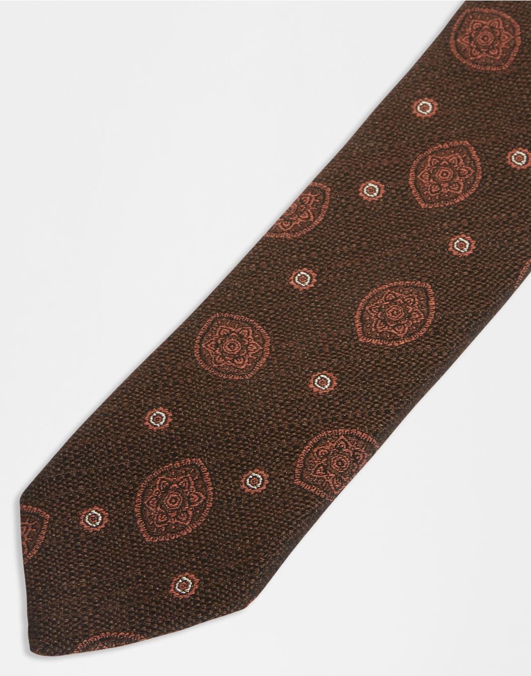 Silk and pure cotton tie with patterned design 