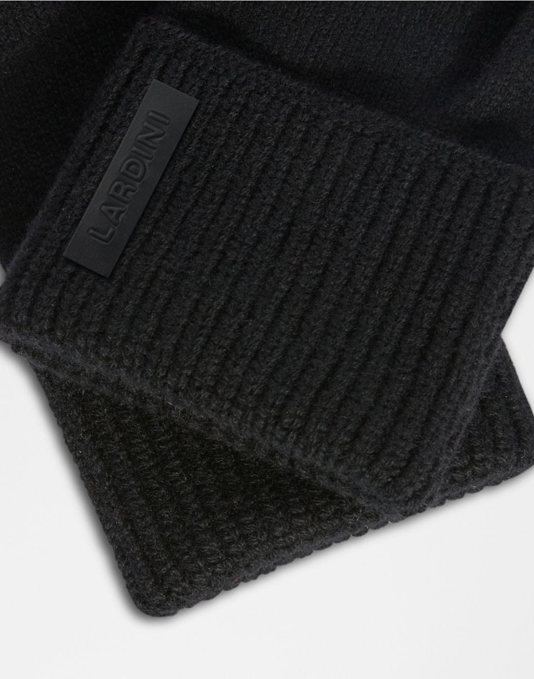 Black merino wool and cashmere gloves