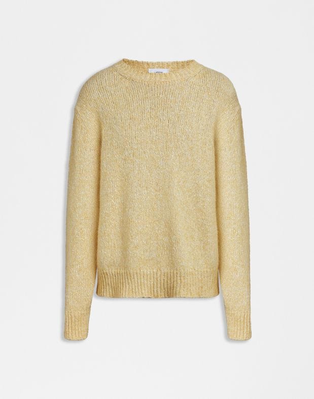 Yellow long-sleeve crew-neck sweater