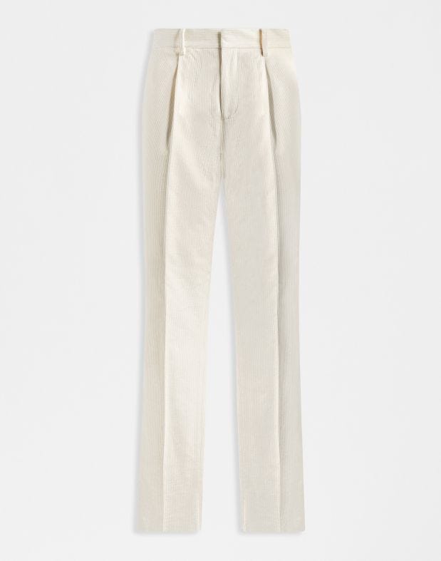 Feeling trousers in cream-coloured 500-line velvet