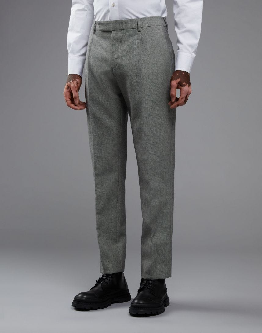 Trunk Wigmore Wool Fresco Suit Trousers Charcoal  Trunk Clothiers