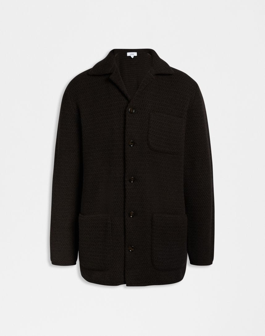 Brown knitted jacket in 100% eco-friendly cashmere