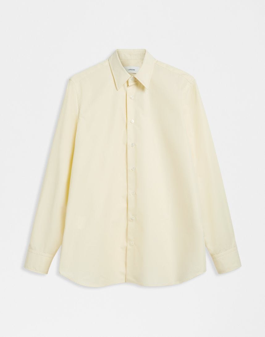 Yellow compact cotton poplin shirt 