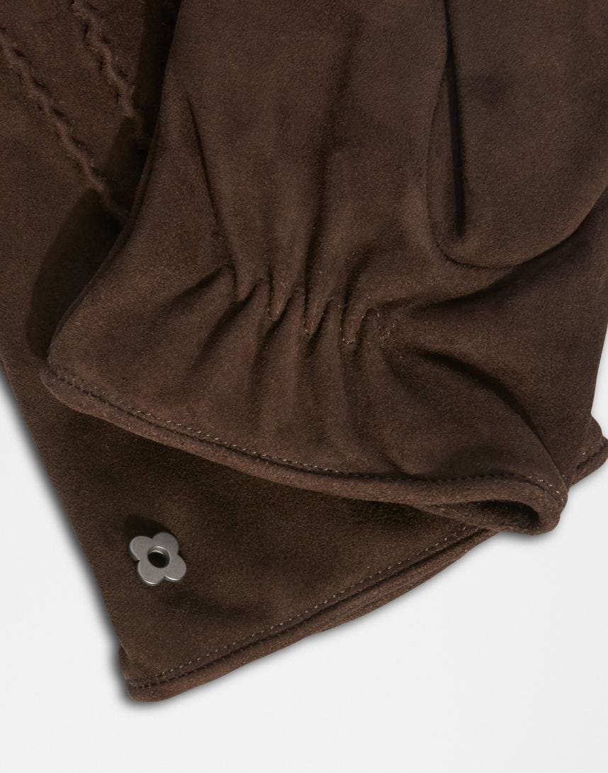 Brown suede gloves with cashmere lining