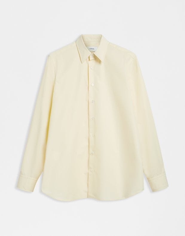 Chemise jaune en popeline de coton compact 