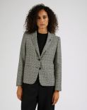 Short single-breasted jacket in glen plaid wool 2