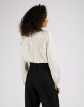 White habotai silk shirt with bow 4