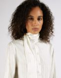 White habotai silk shirt with bow 5