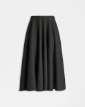 Grey salt and pepper midi flared skirt 1