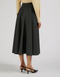 Grey salt and pepper midi flared skirt 4