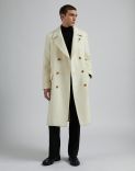 Cream double-breasted coat in alpaca wool 2