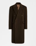 Brown 6-button wool double-breasted coat 1