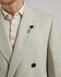 Feeling line suit in cream-coloured light-flannel cashmere 4