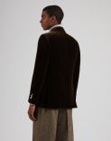 Attitude single-breasted jacket in smooth brown velvet 4