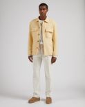 Yellow shirt jacket in wool and cashmere cloth 3