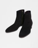 Black sheepskin suede ankle boot 1