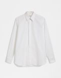 White cotton poplin shirt with a front placket 1