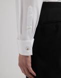 White cotton poplin shirt with a front placket 5