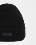 Black hat in wool, cashmere and nylon yarn 2