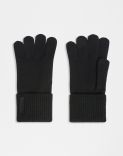 Black merino wool and cashmere gloves 1