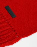 Sciarpa rossa in maglia di lana e cashmere con peneri 2