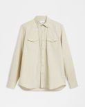 Cream-coloured 3000-line velvet research shirt 1