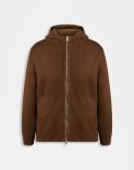 Hazelnut merino sheepskin hooded jacket 1