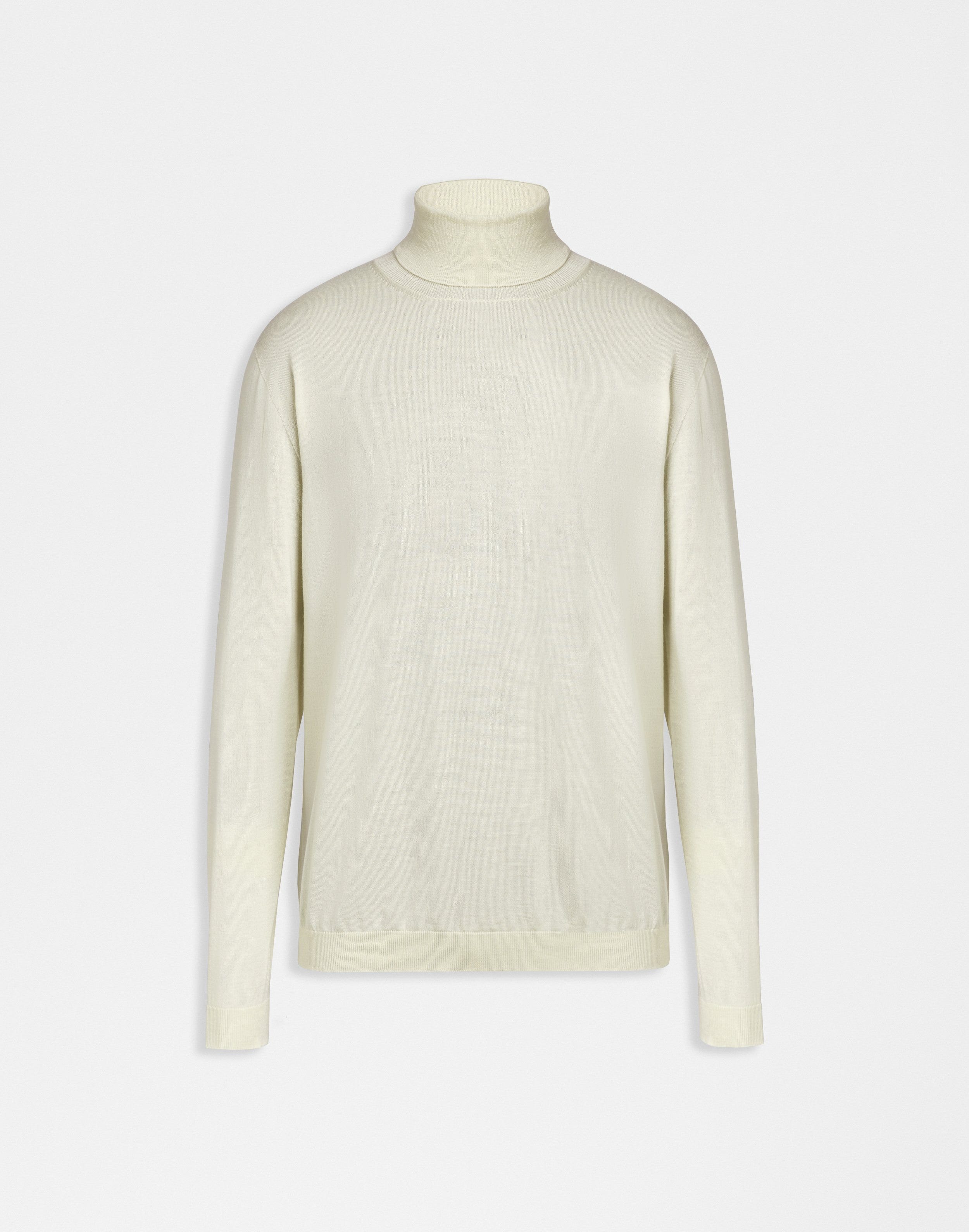 White turtleneck in merino wool, silk and cashmere